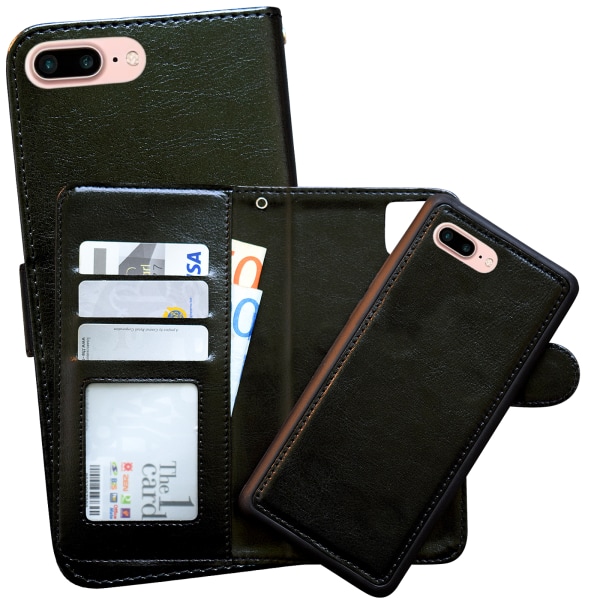 iPhone 7 Plus / 8 Plus - Plånboksfodral / Magnet Skal Rosa