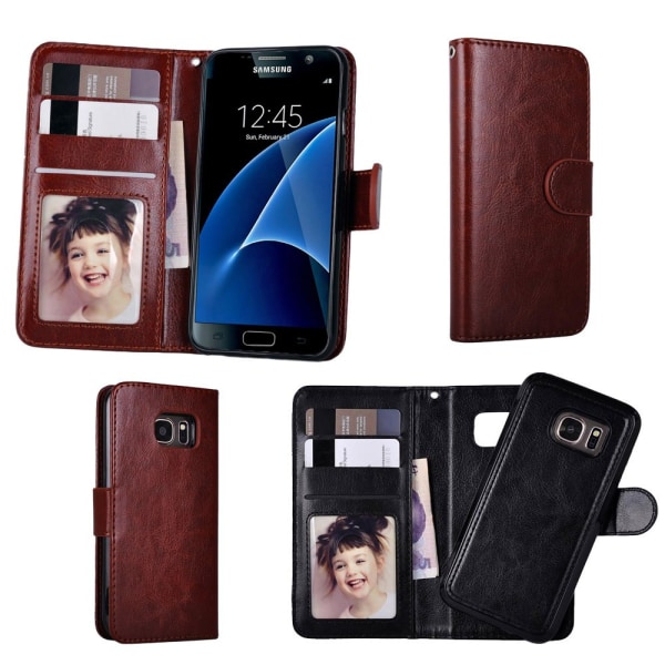 Nahkainen lompakko Samsung Galaxy S7:lle - Leatherlux! Brun