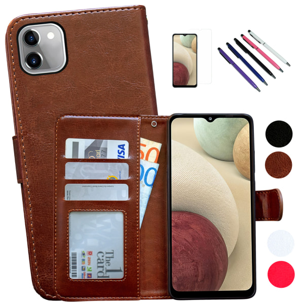 Samsung Galaxy A03 - PU-nahkainen case Brun