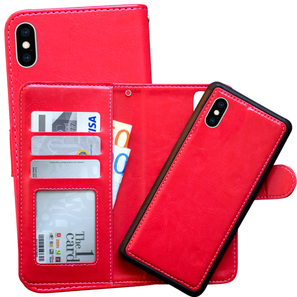 iPhone X/Xs - Plånboksfodral / Magnet Skal + 3 i 1 Paket Vit