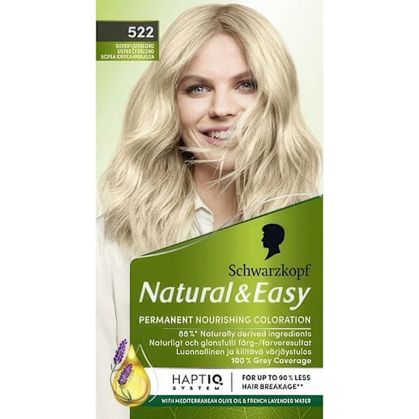 Schwarzkopf Natural & Easy 522 Silver Light Blonde Hiusten Värivoide