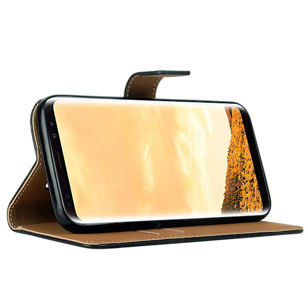 Samsung Galaxy S8 - Nahkakotelo / Lompakko Svart