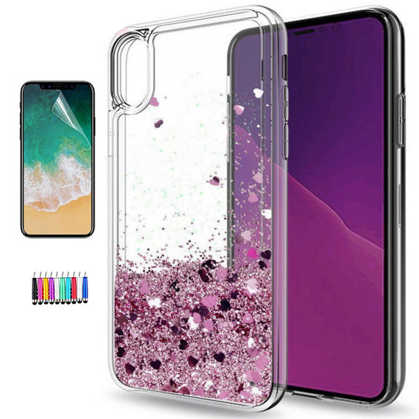 iPhone X/Xs - Flytande Glitter 3D Bling Skal Case