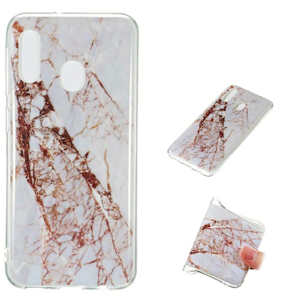 Samsung Galaxy A40 - Etui Beskyttelse Marmor + Touch Svart