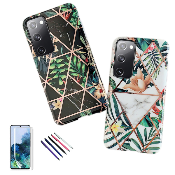 Samsung Galaxy S20 FE - Geometrisk Blomster Etui Svart