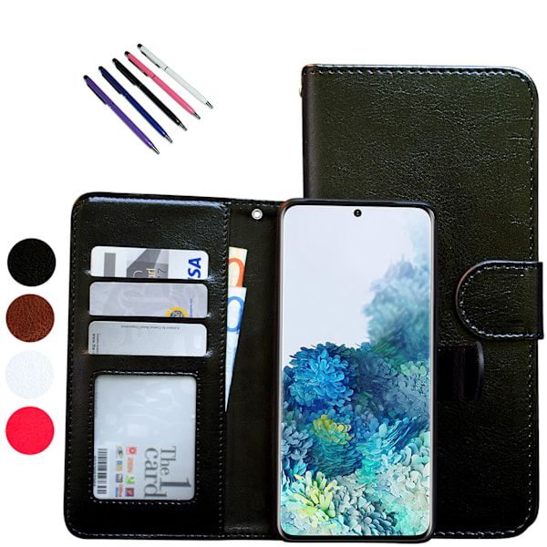 Samsung Galaxy S20 Plus - PU Nahkainen Lompakkokotelo Vit