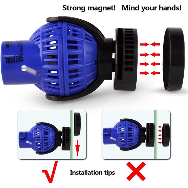 Jvp-230 1600 Gph Akvaarion Kierto Pumppu Aalto Maker Teho Pää Magneetti Kiinnityksellä Imu, Sininen, 1kpl