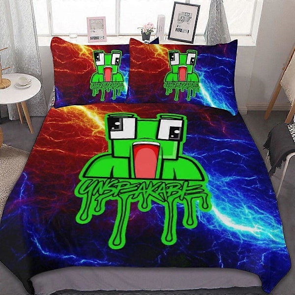 537v Unspeakable 3-osainen vuodevaatesetti Lämmin ja mukava pehmeä pussilakanasetti, jossa 1 pussilakana ja 2 tyynyliinaa pojille tytöille lapsille aikuisille 135x200cm 53x78in