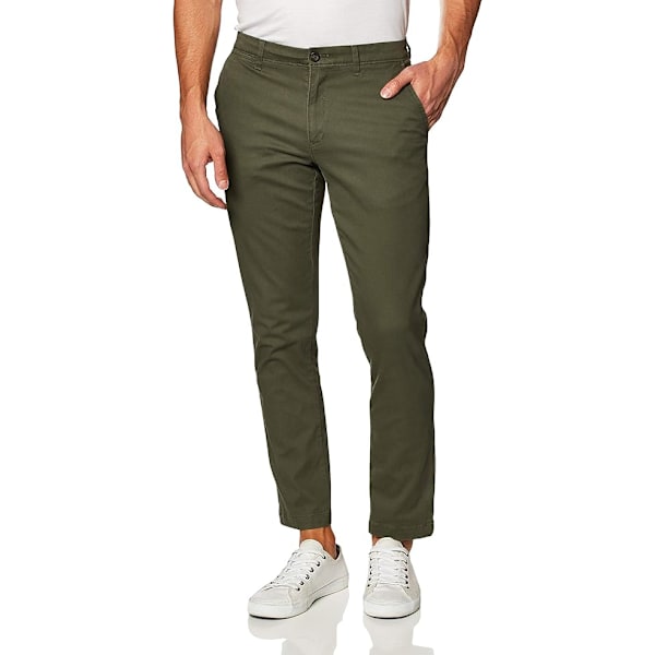 Herre Slim-Fit Casual Stretch Chino Bukser XXL Olive