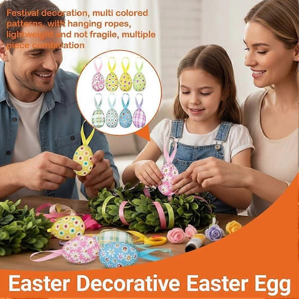Påskepyntede egg, påskepynt anheng leketøy S7N2 color mixing 8pcs
