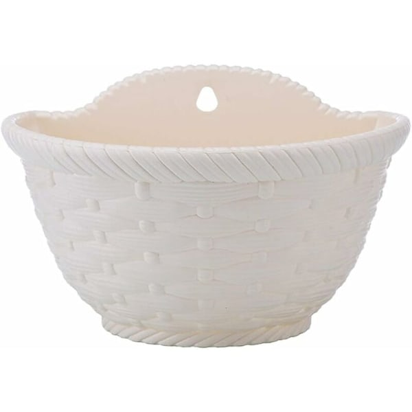 2 stk hengende blomsterpotter hagepotter balkongpotter halvsirkel veggpotte blomsterholder for innendørs hage hjem utendørsdekor beige L
