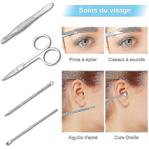 12-i-1 Set med nagelklippare Manikyr Pedikyr Rostfritt Stål Nagelvård Manikyr Pedikyr Verktyg