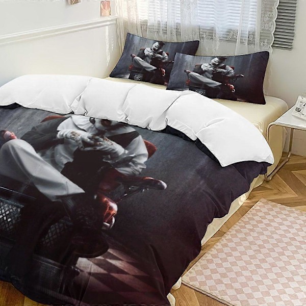 x438 Terrifier 3-delat Sängklädesset Varmt Och Bekvämt Mjukt Påslakanset med 1 Påslakan Och 2 Örngott för Sovrum b438 200x200cm 78x78in