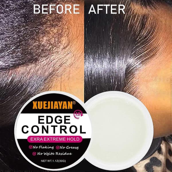 Edge Control til sort hår Ekstremt stærkt hold, Edge Control Bakkenbart Edge Control Voks Gel, Ikke-fedtet, Efterlader ingen rester 3PCS