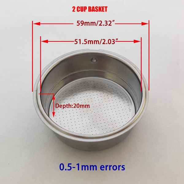Uudelleenkäytettävä kahvin pohjaton suodatin kahva Homix 60mm jalustalle 15-20 baarin espressokoneen osat 51mm 1kpl