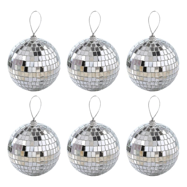 Silver 6/12x 2 3 4 6cm Disco Mirror Ball Dj Light Silver Dansfest Scenbelysning Eve - Jxlgv 4CM
