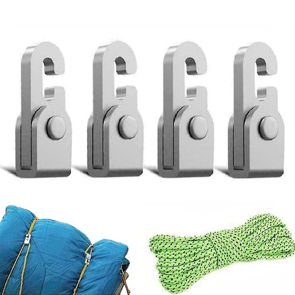Automatisk lås krok med 3,5 m rep camping tält krok