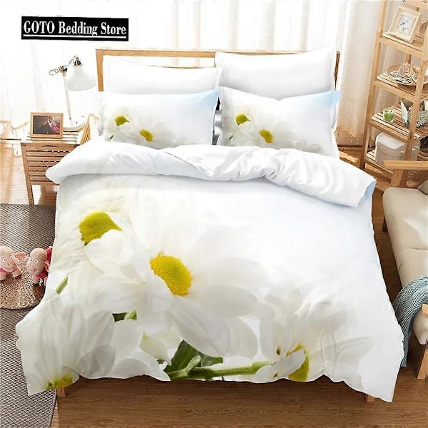 v523 Sängkläder Sängset Vuxna Chrysanthemum blomma Påslakanset Barn, Twin Full Queen King Sovrumsset Hemtextil Housse de couette 3-delat 135x200cm 53x78in