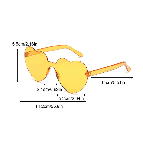Kjærlighetshjerteformede solbriller med klare linser uten ramme - Jxlgv Tea