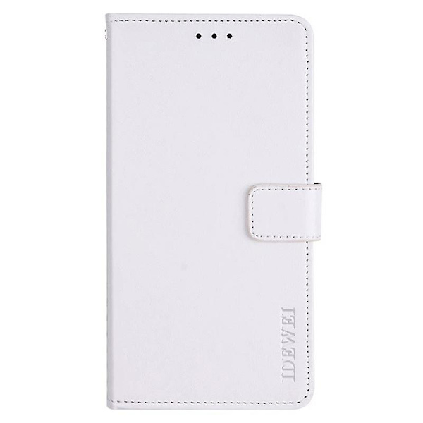Samsung Galaxy A15 5G -kotelo, hullunhevosen tekstuurilla varustettu nahkainen lompakkokotelo White