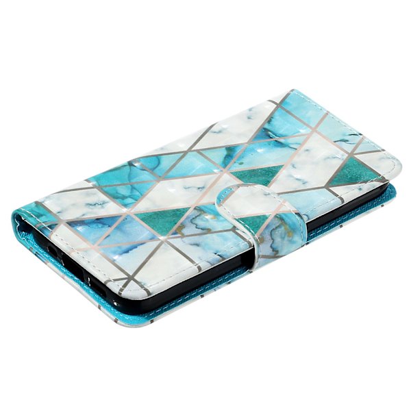 För Motorola Moto G14 5g Telefonfodral Plånbok Läder 3d Mönster Folioomslag Green Marble