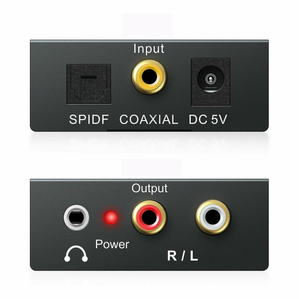 Optisk Koaksial Toslink Digital Til Analog Lyd Konverter Adapter Rca 3.5mm L/r