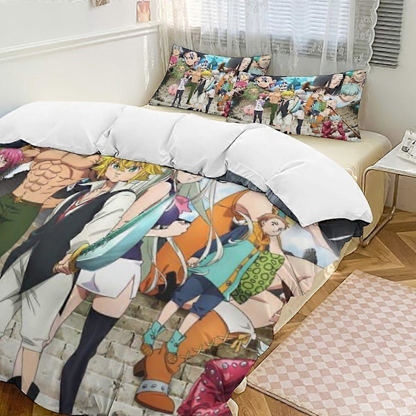 x188 The Seven Deadly Sins 3-delt sengesett Varmt og komfortabelt mykt dynetrekk sengesett med 1 dynetrekk og 2 putetrekk for soverom b188 135x200cm 53x78in