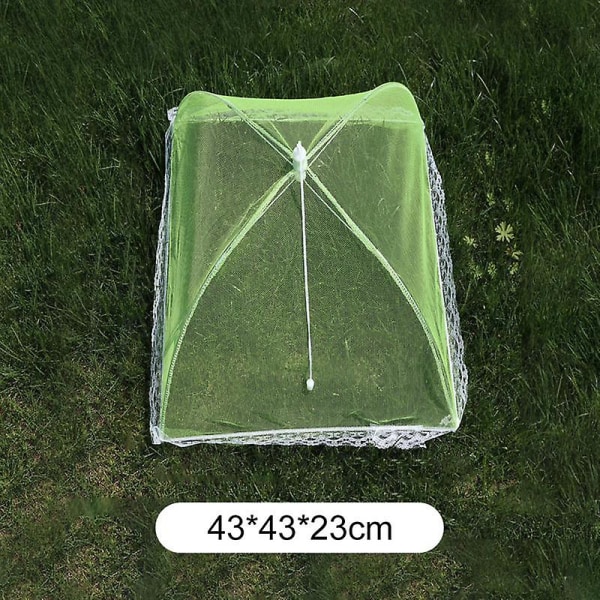 Foldbar mad net dække flyve anti myg pop-up mad dække paraply måltid grøntsager frugt åndbar dække køkken tilbehør 43cm green