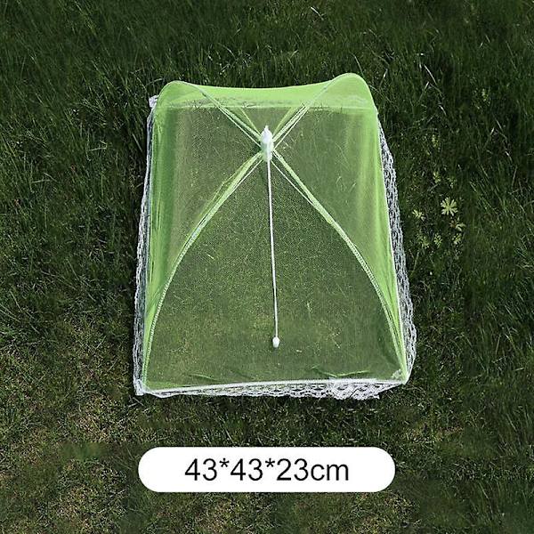 Hopfällbart matnätlock flugmygg Anti Mosquito Pop-up matlock paraplymåltid grönsaksfrukt andningsbart lock kökstillbehör 43cm green