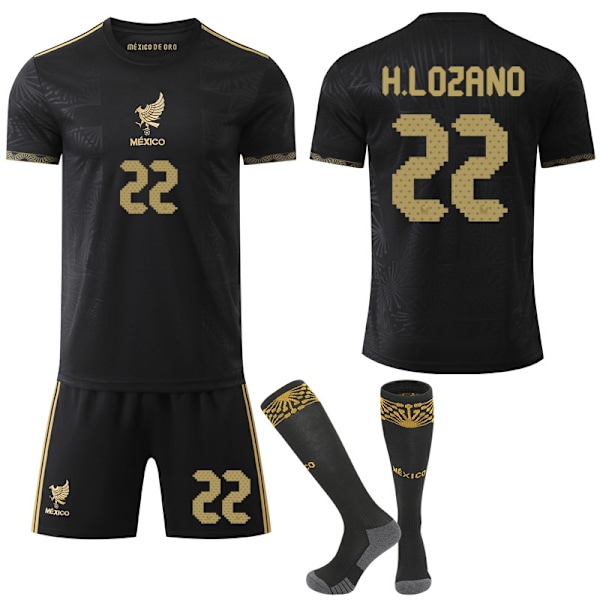 2025-26 Ny Copa America Trøje Sort Guld Mexicansk landshold Commemorative Edition Fodboldtrøje 22 H.LOZANO 22 H.LOZANO #L