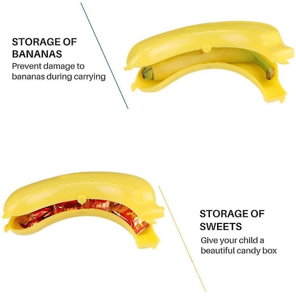 Söt frukt banan skyddslåda hållare fodral lunchbehållare förvaring bananlåda plast