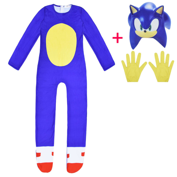 2023 Sonic Barnefestival Fest Karakter Cosplay Dress Up Heldrakt Tettsittende Kostyme 160cm