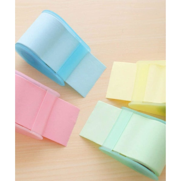 4 stk selvklæbende rulle Sticky Notes med Dispensere, Multi Color Notes Craft Tape Dispensere