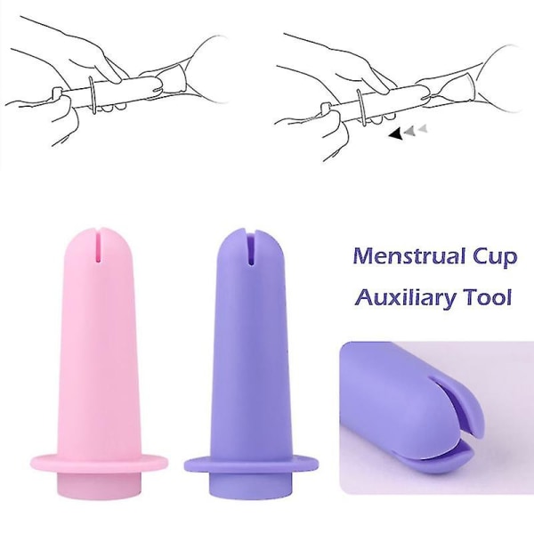 Återanvändbar menstruationskoppsförstärkare i silikon för kvinnlig hygien Purple one size
