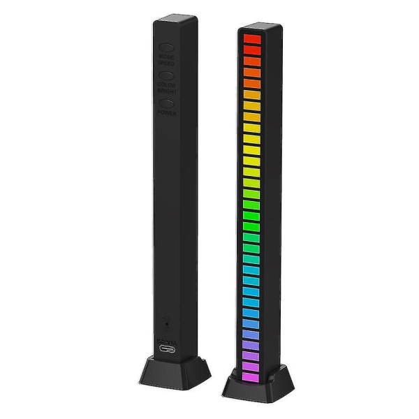 Led Atmosfære Strip Lys Bar Musik Synkronisering Pickup Rytme Ambient Usb Lampe Black