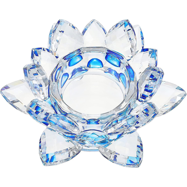 Glasljusstakar Lotus Flower Ljushållare Dekoration Glasbas för votiv eller pelarljus