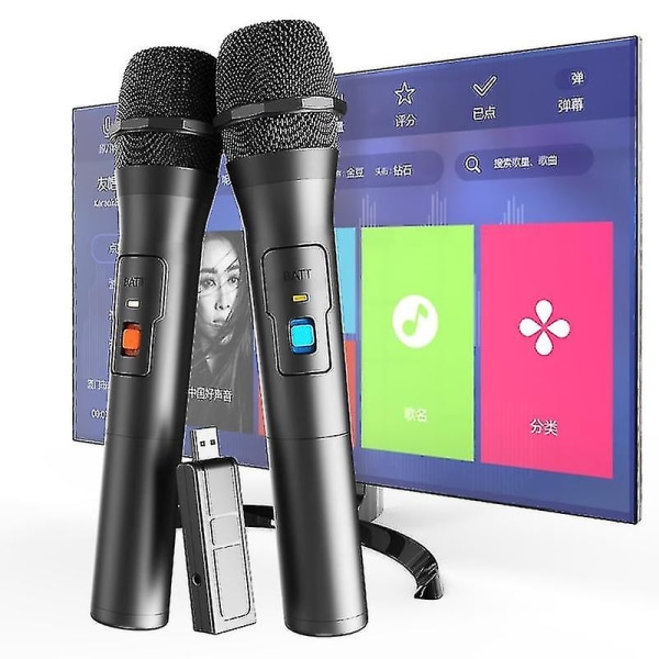 1 par Vhf trådlösa mikrofonsystemsatser USB mottagare Handhållen karaokemikrofon Hemmafest Smart Tv-högtalare Sångmikrofon VHF Single Mic