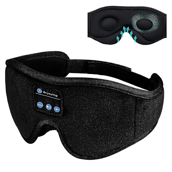 Univaihe Bluetooth -langattomat musiikki 3d -silmänaamiot, säädettävät uninaamiokuulokkeet
