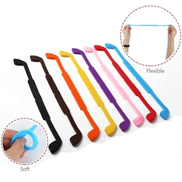 10-pack silikon glasögonband, halkfria barn glasögon solglasögon band glasögon bandhållare glasögonhållare (flerfärgad)