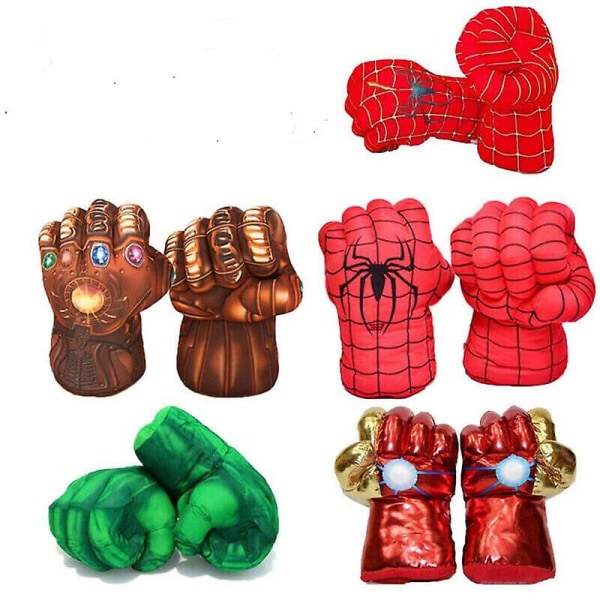 Superhjältehandskar Hulk Hands Spiderman Ironman Stansning Boxningshandskar Nävar Iron Man