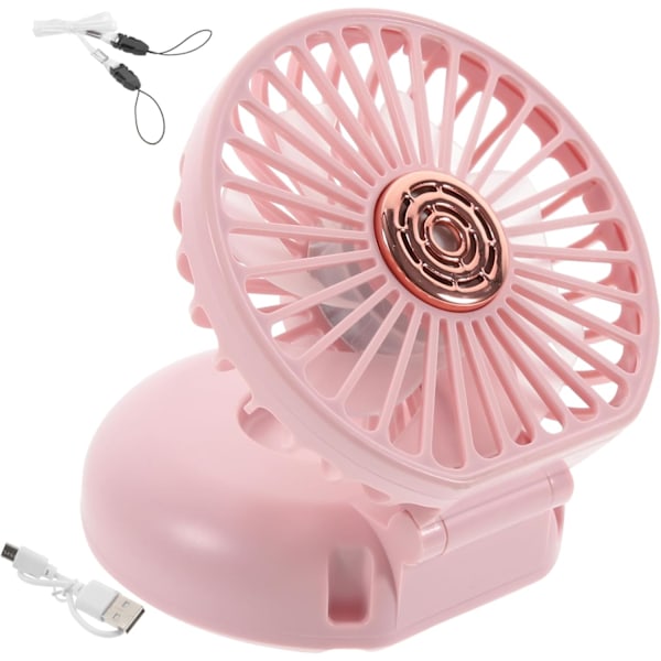 Travel Handheld Fan Small Table Fan Portable Neck Fan Foldable Usb Fan Portable Handheld Fan Small Child Abs Electric Fan Pink