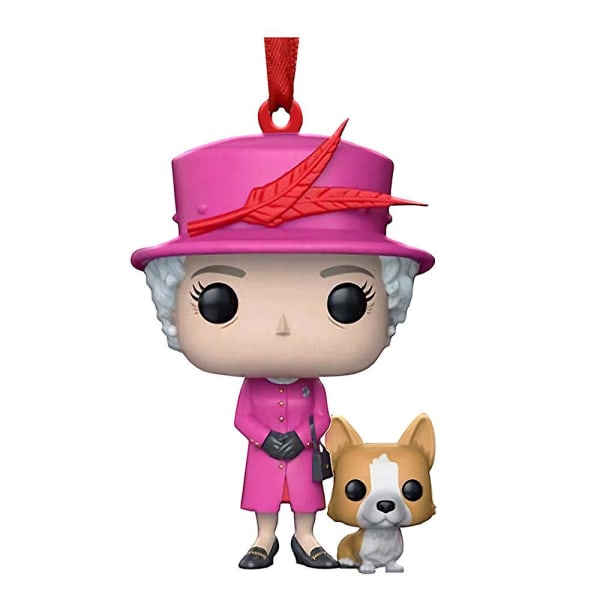 Elizabeth Ii Queens And Corgi Cute Cartoon Christmas Tree Hanging Ornament Decoration A