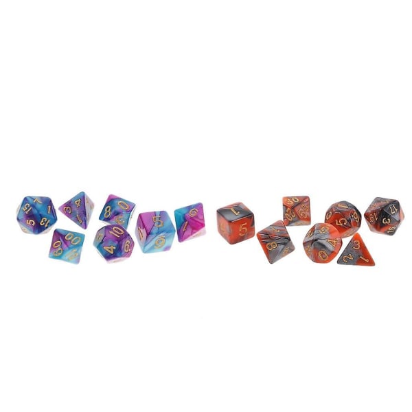2 Pack 7 Die Polyhedral Set Dungeons And Dragons Dnd Rpg -lautapeliin