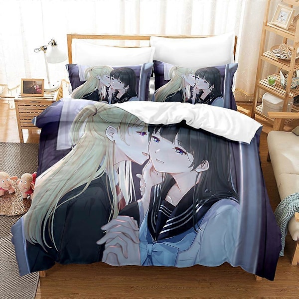 v710 Lakanat Akebi's Sailor Uniform -vuodevaatesetit Pussilakanasetti Tyynyliinalla Twin Full Queen King -vuodevaatteet 3-osainen vuodevaatesetti (1 D 135x200cm 53x78in