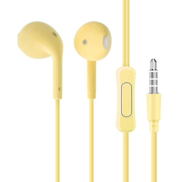 Trådbundna hörlurar 3,5 mm sport hörlurar med bas Mobiltelefon hörlurar Trådkontroll Stereo Headset Mic Musik hörlurar