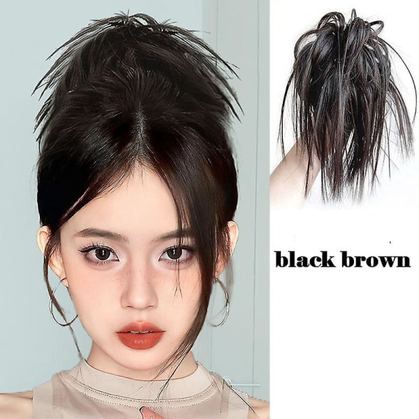 Kløkkeklemme Messy Bun Hårstykke - Hårboller Bølget Krøllet Chignon Hårbolle Extensions Tousled Updo Hårboller Kløkkeklemme Hestehale Hårstykker Brown black