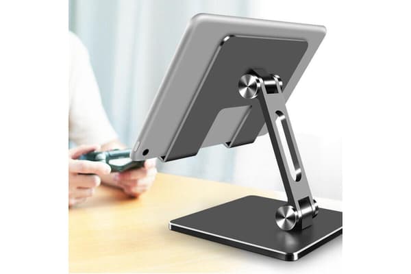Sammenfoldeligt aluminiumsbordstativ til tablet og telefon