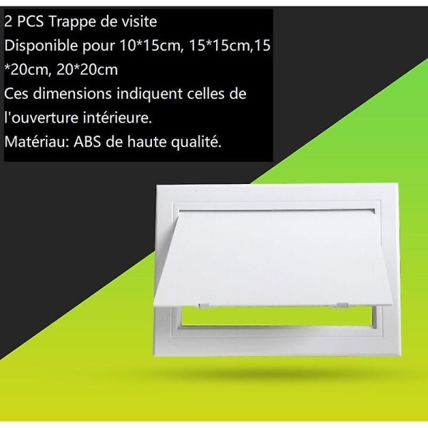 2 stk Inspektionsluge Justering af skodder og døre Premium kvalitet Hvid Abs Plast Størrelser Kan vælges. 10x15 cm