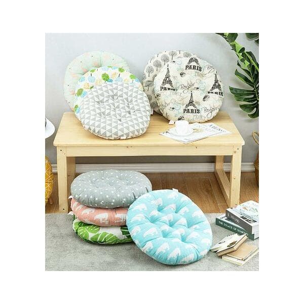 Polstrede runde stolputer for hagestol, spisestue, kontorstol 40cm Rosa
