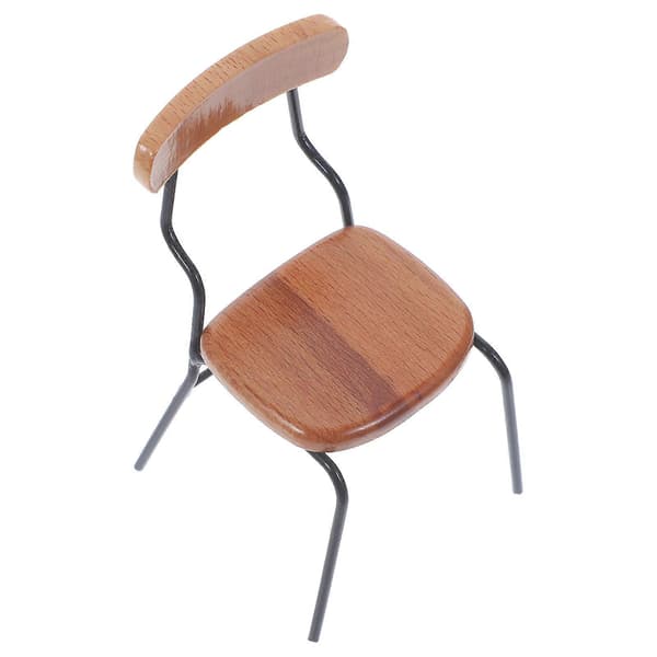 Miniature Stol Dukkehus Møbler til Dekoration Holdbart Sort Materiale